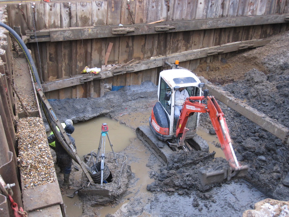 Basement construction soil investigation